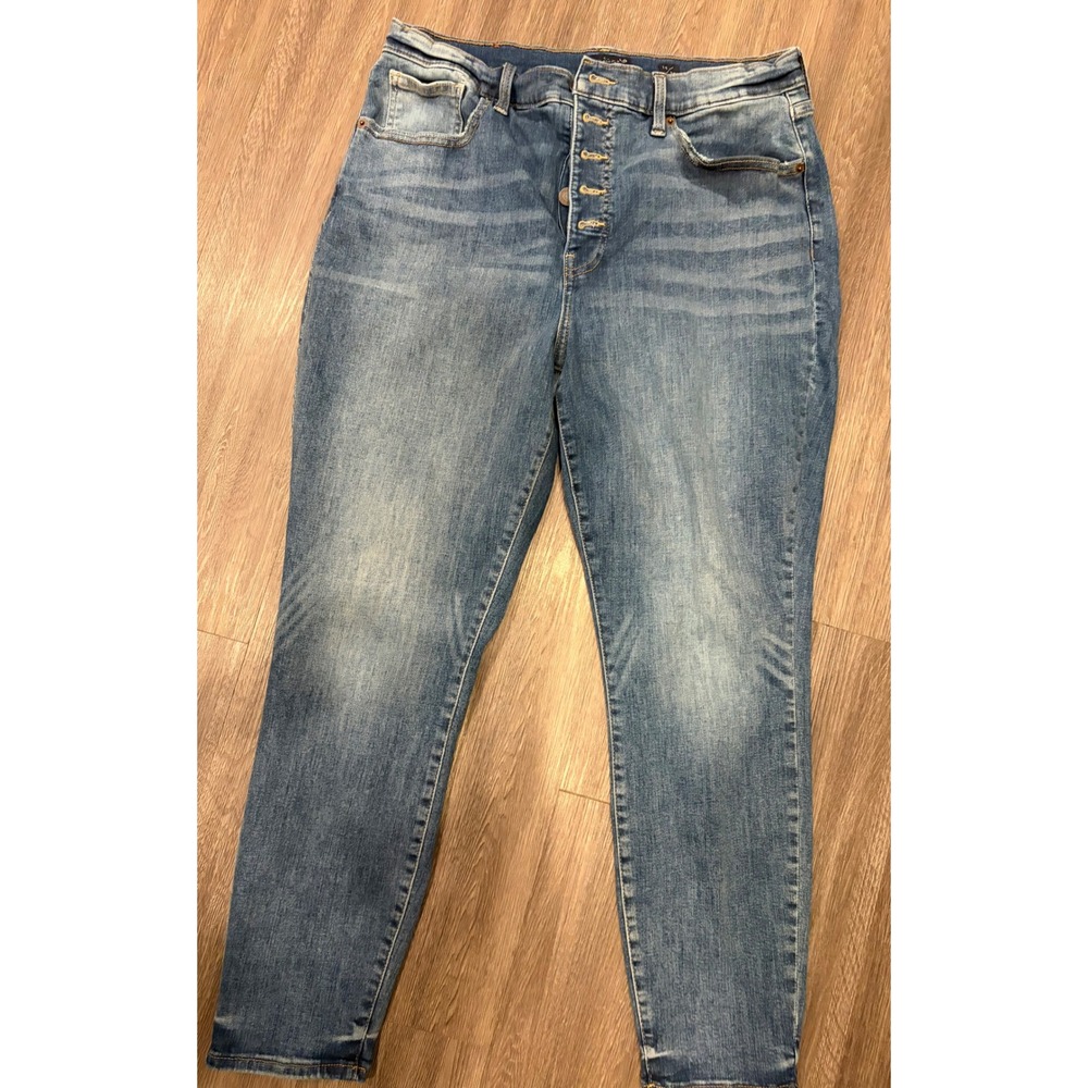 Lucky Brand Bridgette Skinny Jeans Womens 14/32 Blue High Rise Ankle Button Fly